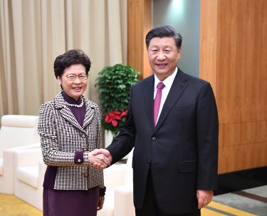 习近平会见香港特别行政区行政长官林郑月娥和部分政府官员